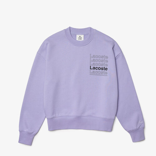 Women’s Lacoste L!ve Crew Neck Print Cotton Fleece Sweatshirt