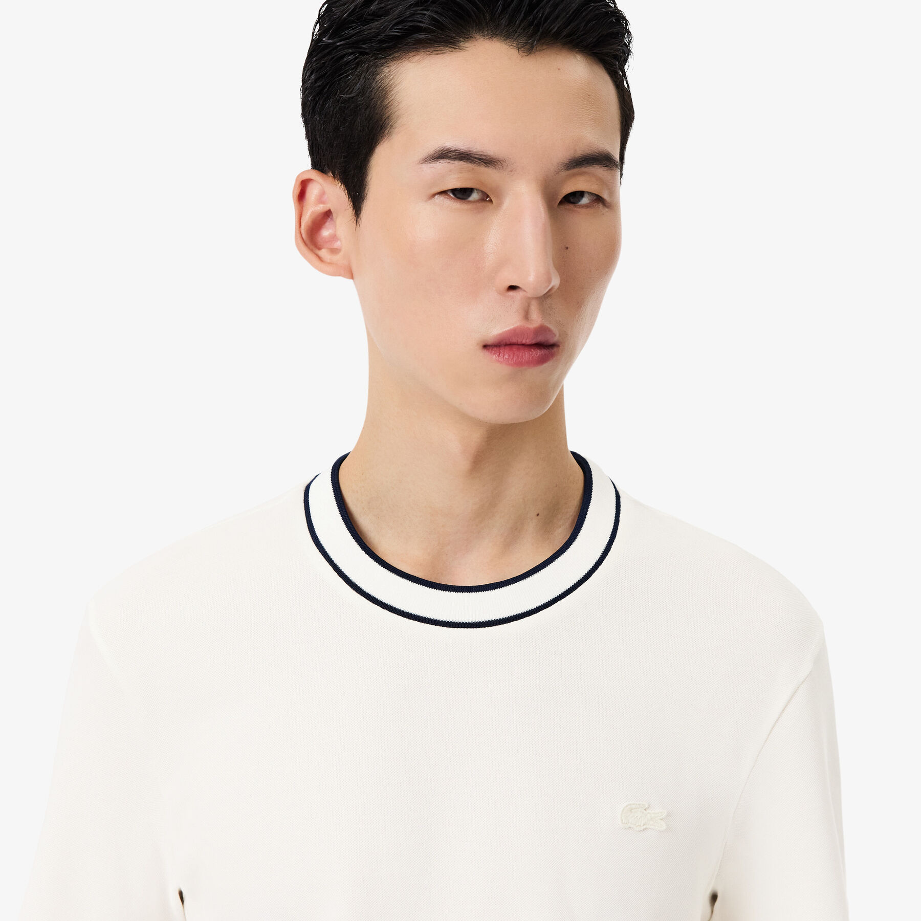 Stretch Pique Stripe Collar T-shirt - TH8174-00-70V
