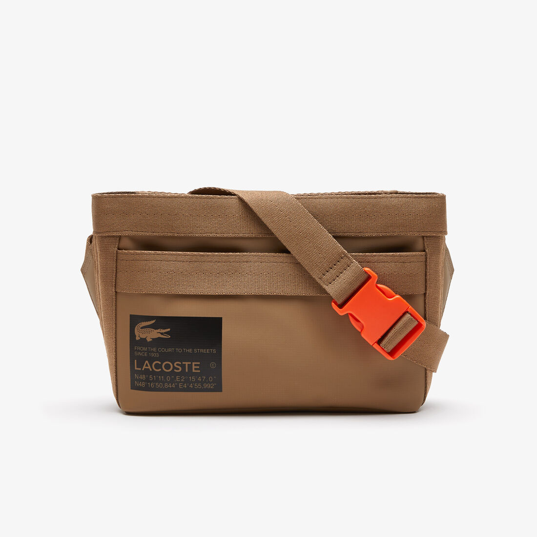 Men's Lacoste Signature Print Water-Repellent Reporter Bag Men's Lacoste Signature Print Water-Repellent Reporter Bag