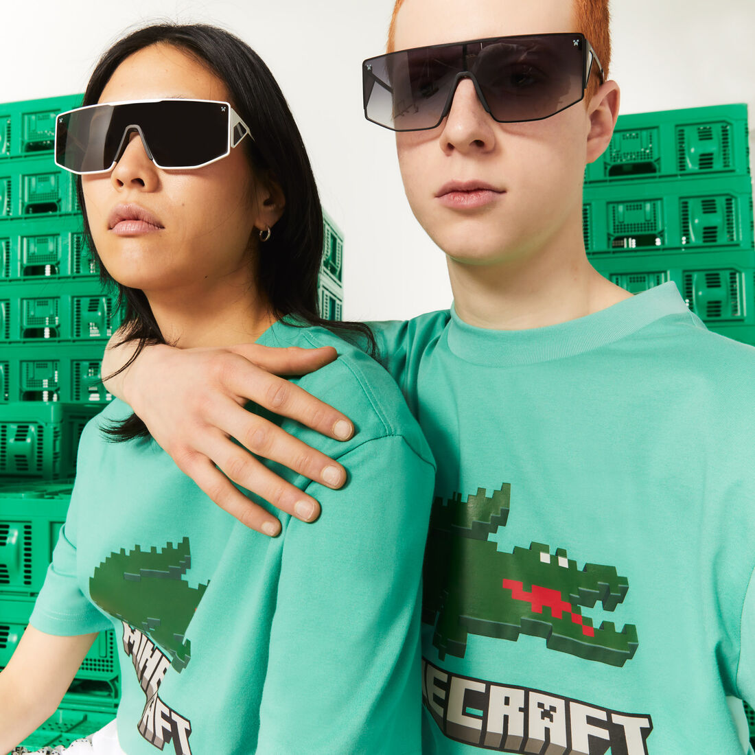 Unisex Lacoste x Minecraft Print Organic Cotton T-Shirt Unisex Lacoste x Minecraft Print Organic Cotton T-Shirt