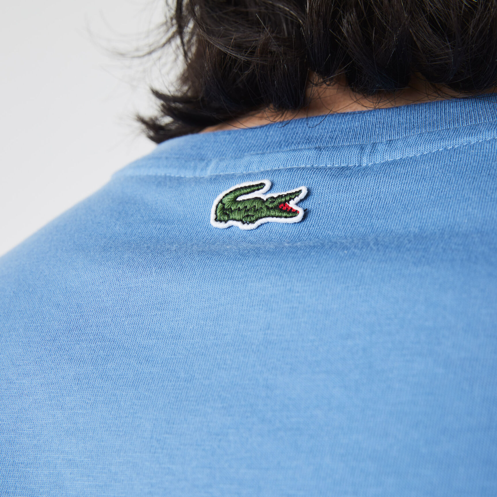 Men's Crew Neck Crocodile Embroidery Cotton T-shirt