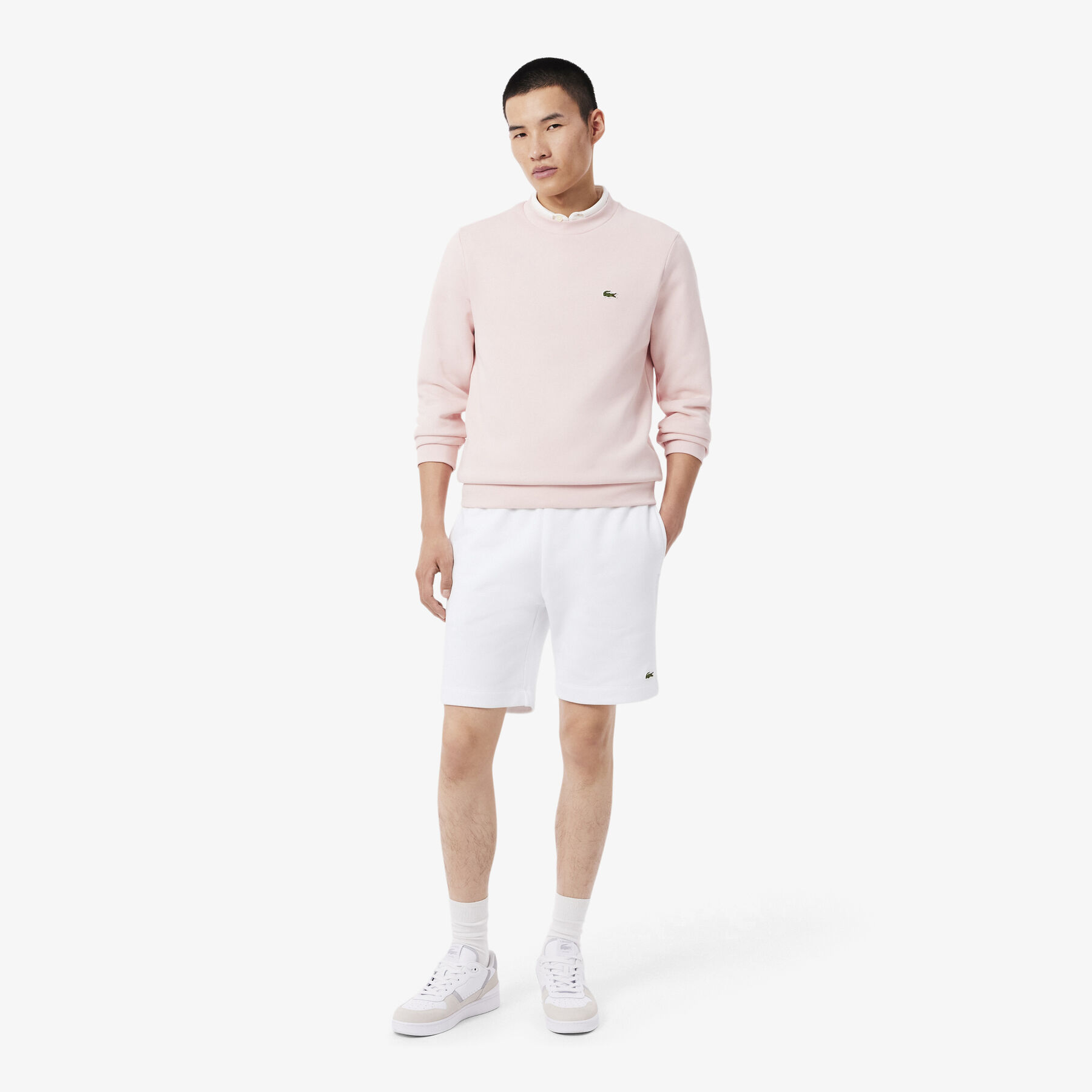 lacoste regular fit fleece shorts