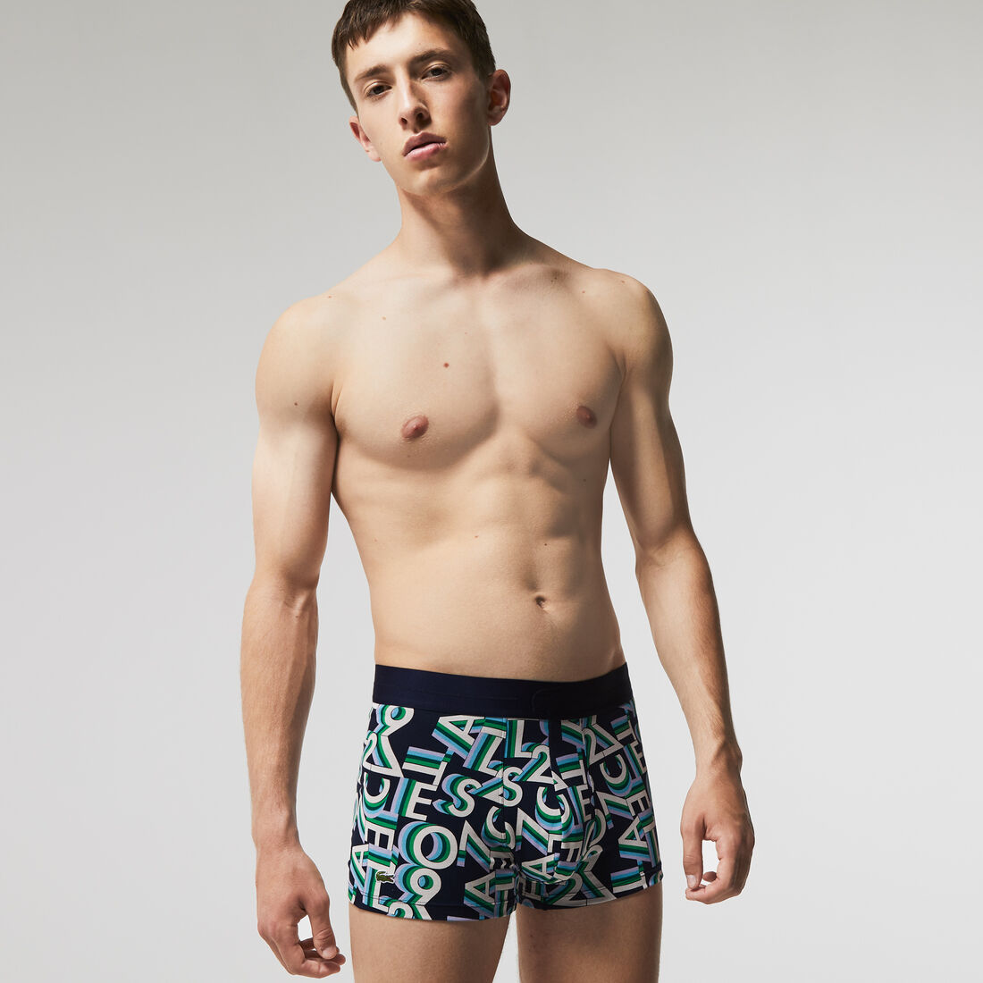 سروال داخلي للرجال من القطن المرن مع شعار التمساح عبوة 3 قطع