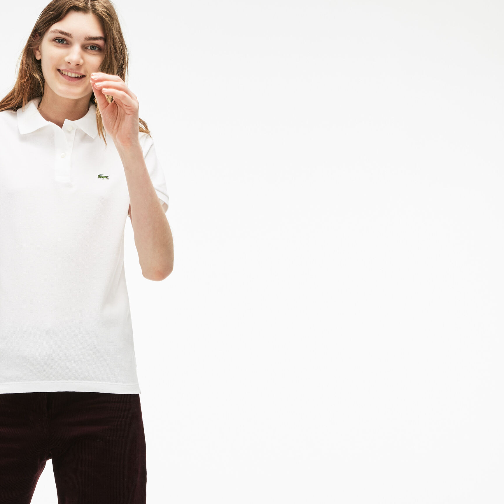 تيشيرت بولو لاكوست بيتي بيكيه قطن ناعم بقصة كلاسيكية للنساء Women's Lacoste Regular Fit Soft Cotton Petit Pique Polo Shirt - PF7839-00-001