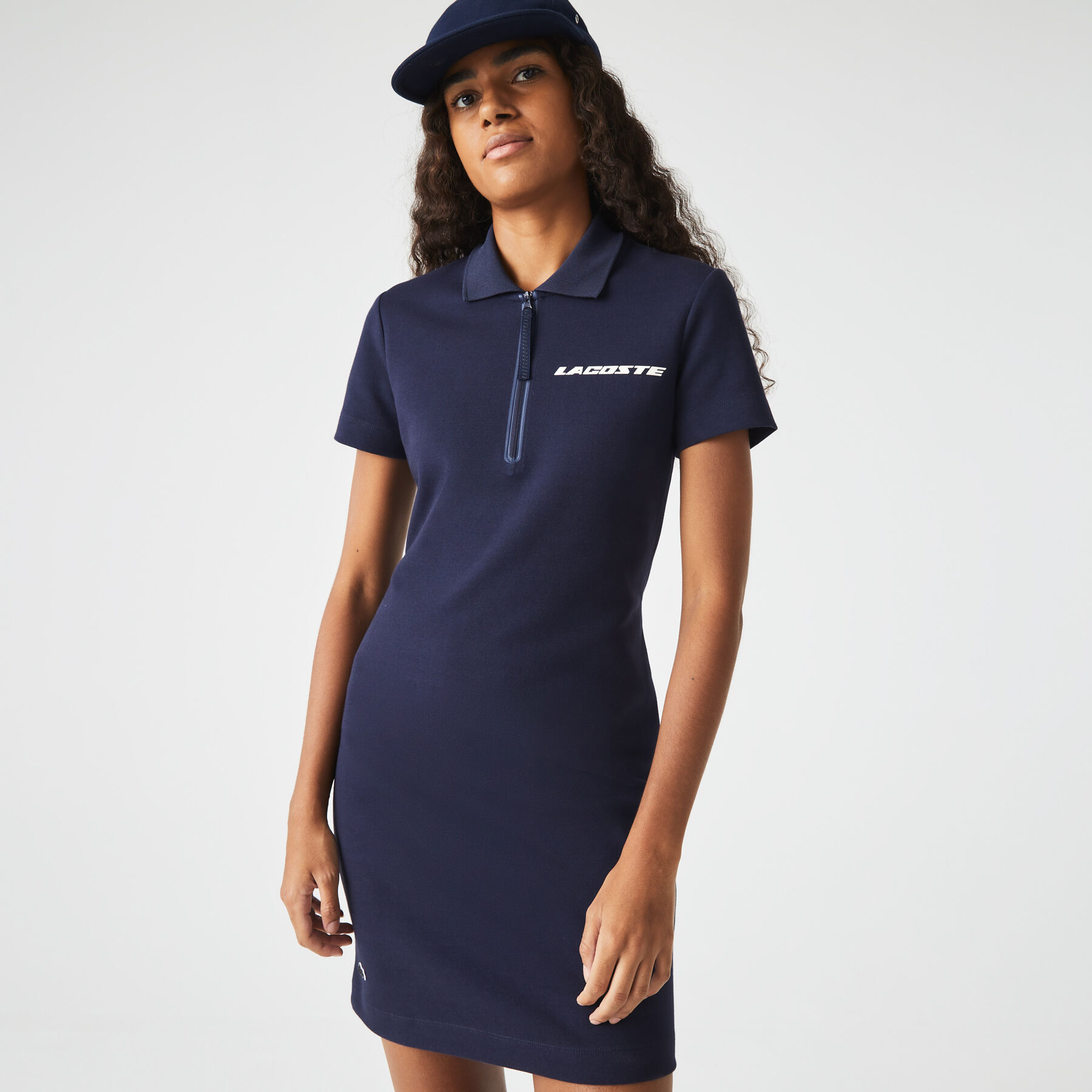 lacoste women s contrast branded two ply jersey polo dress