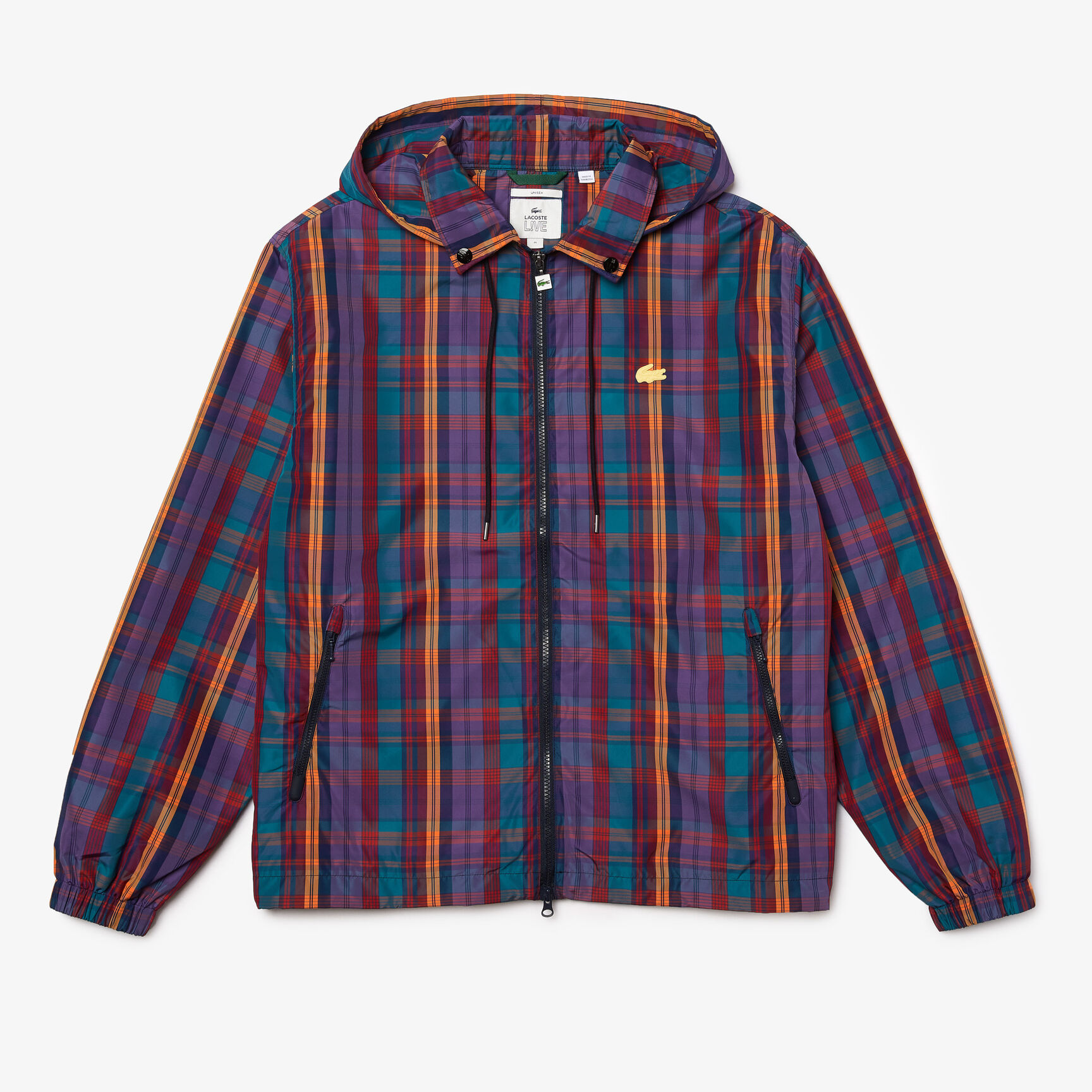 سترة واقية من الرياح كاروهات بسحاب للجنسين مجموعة Lacoste LIVE سترة واقية من الرياح كاروهات بسحاب للجنسين مجموعة Lacoste LIVE