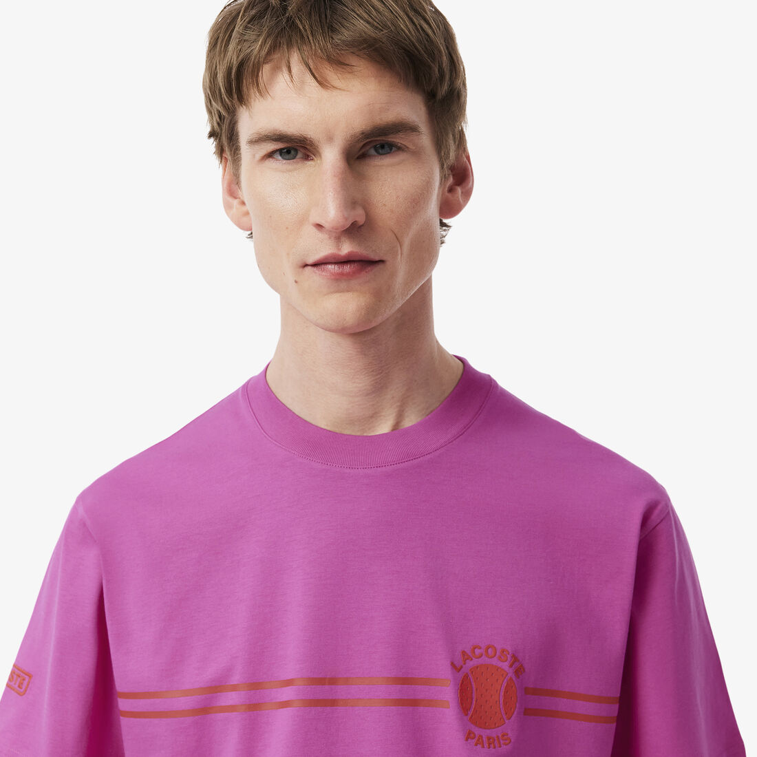 تي شيرت جيرسي قطني مطبوع ومطرز Printed Embroidered Cotton Jersey T-shirt - TH9694-00-I1L