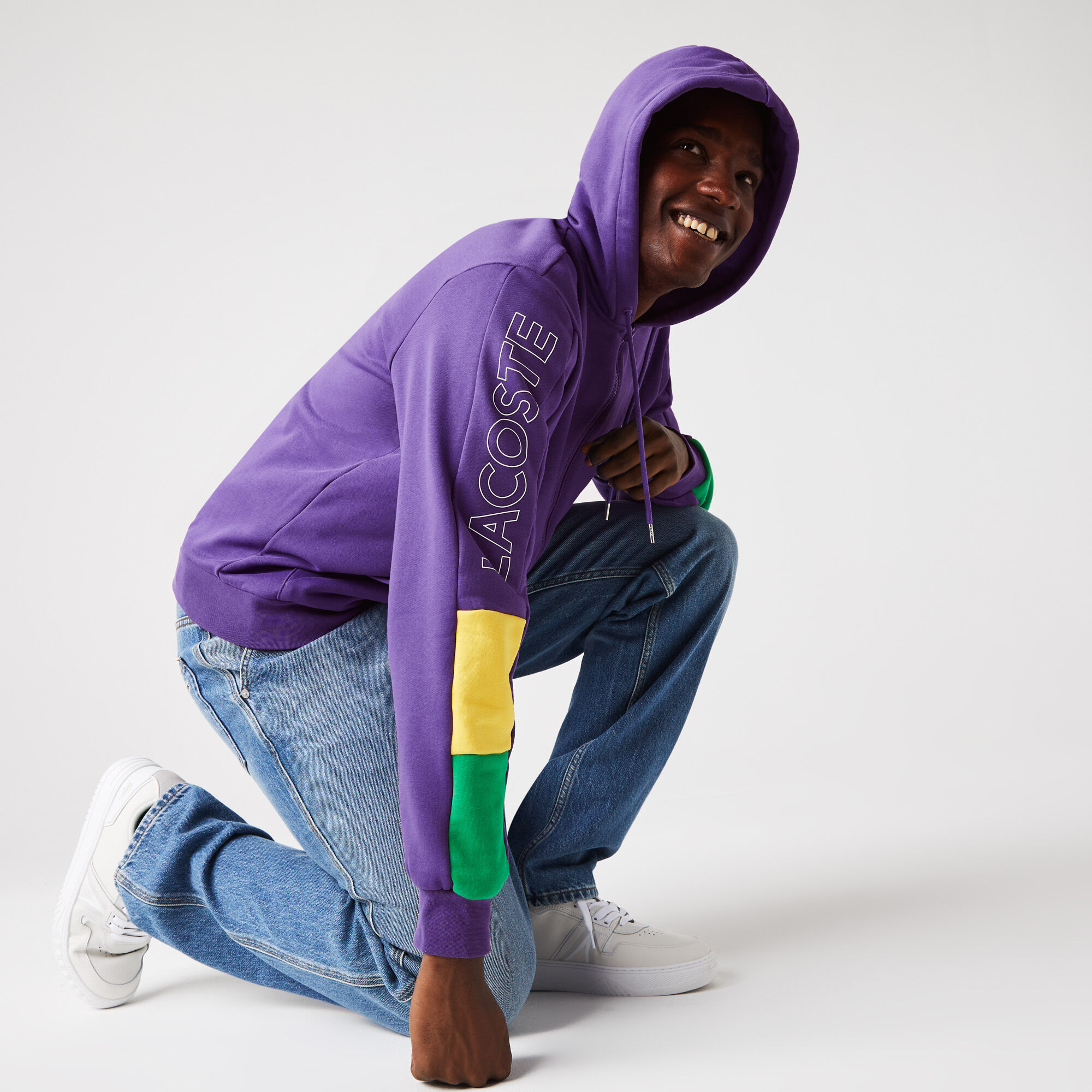Men's Hooded Colorblock Fleece Zip 