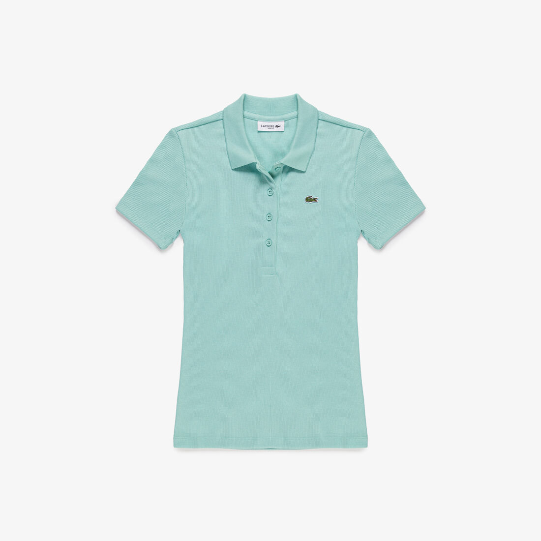 تيشيرت بولو L.12.D بقصة ضيقة من القطن المضلع Women's Lacoste Slim Fit Organic Cotton Polo Shirt - DF5377-00-LGF