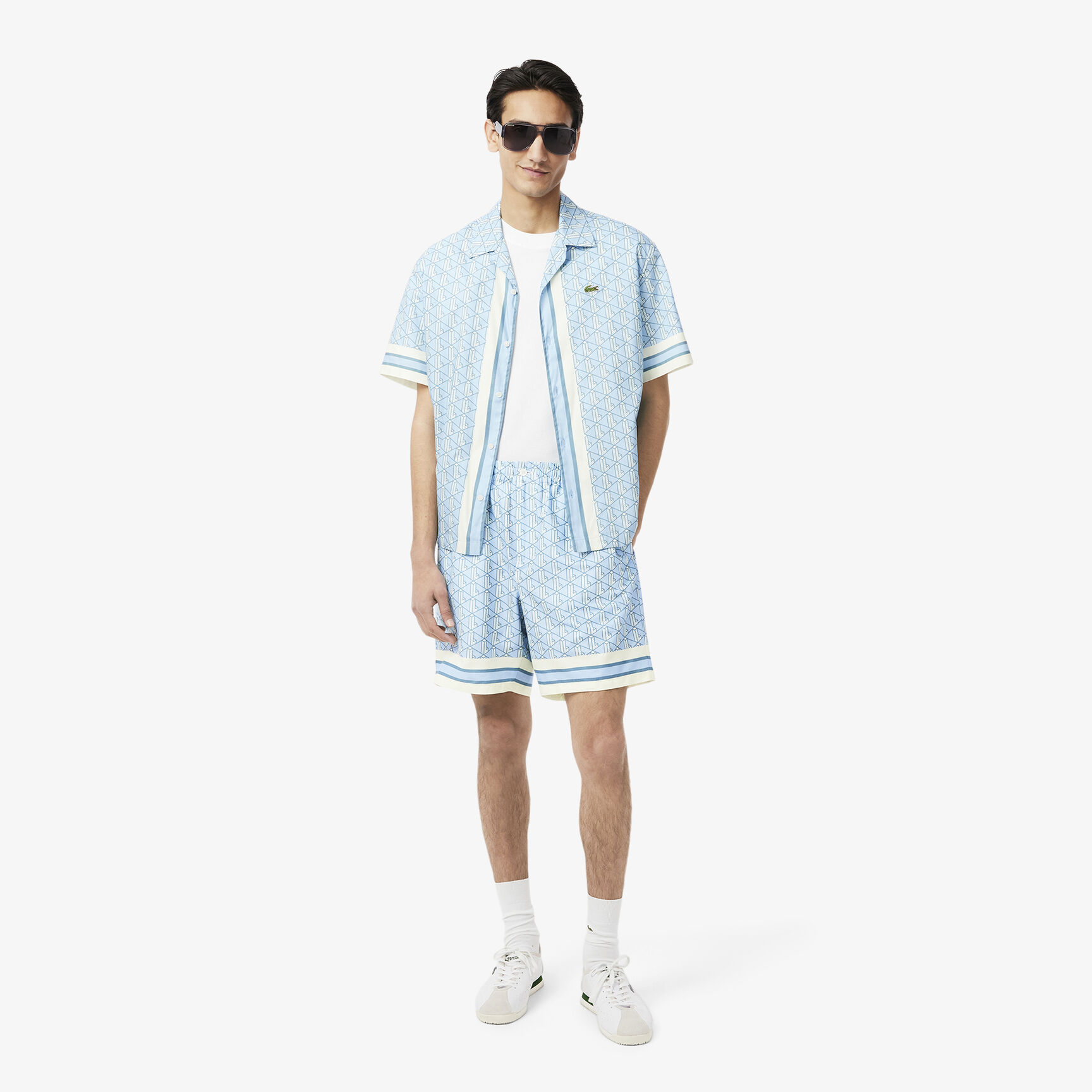 Lightweight Monogram Print Shorts - GH9928-00-GIL