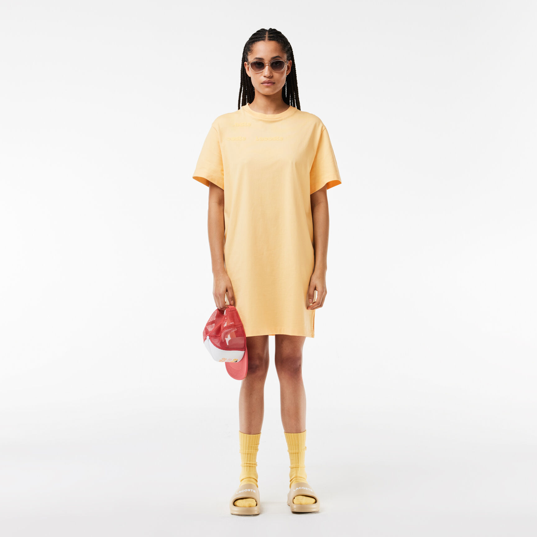 فستان جيرسيه بأكمام قصيرة وكبير الحجم Oversized Short Sleeved Jersey Dress - EF7287-00-IT7