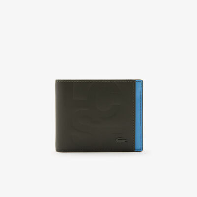 محفظة لاكوست ثنائية الطي بتصميم مقسم بألوان وطبعة Lcst للرجال