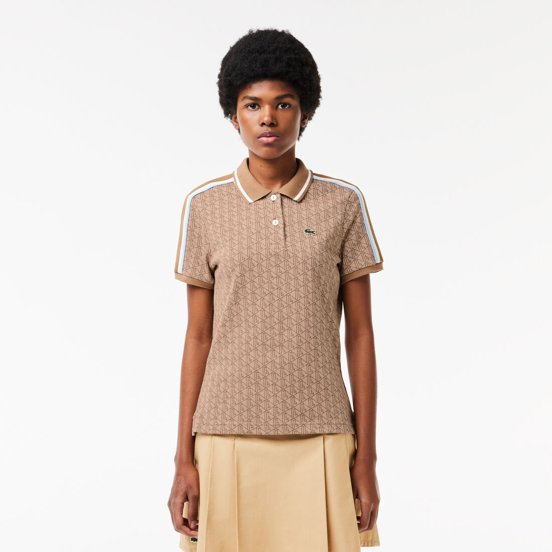 Slim Fit Lacoste Monogram Jacquard Polo Shirt - DF0849-00-IRP
