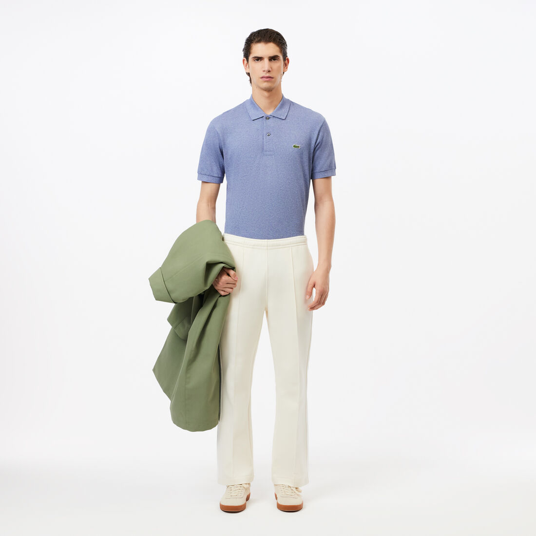 قميص بولو مارل كلاسيكي بمقاس L.12.12 Original L.12.12 Heathered Petit Pique Cotton Polo Shirt - L1264-00-1GF