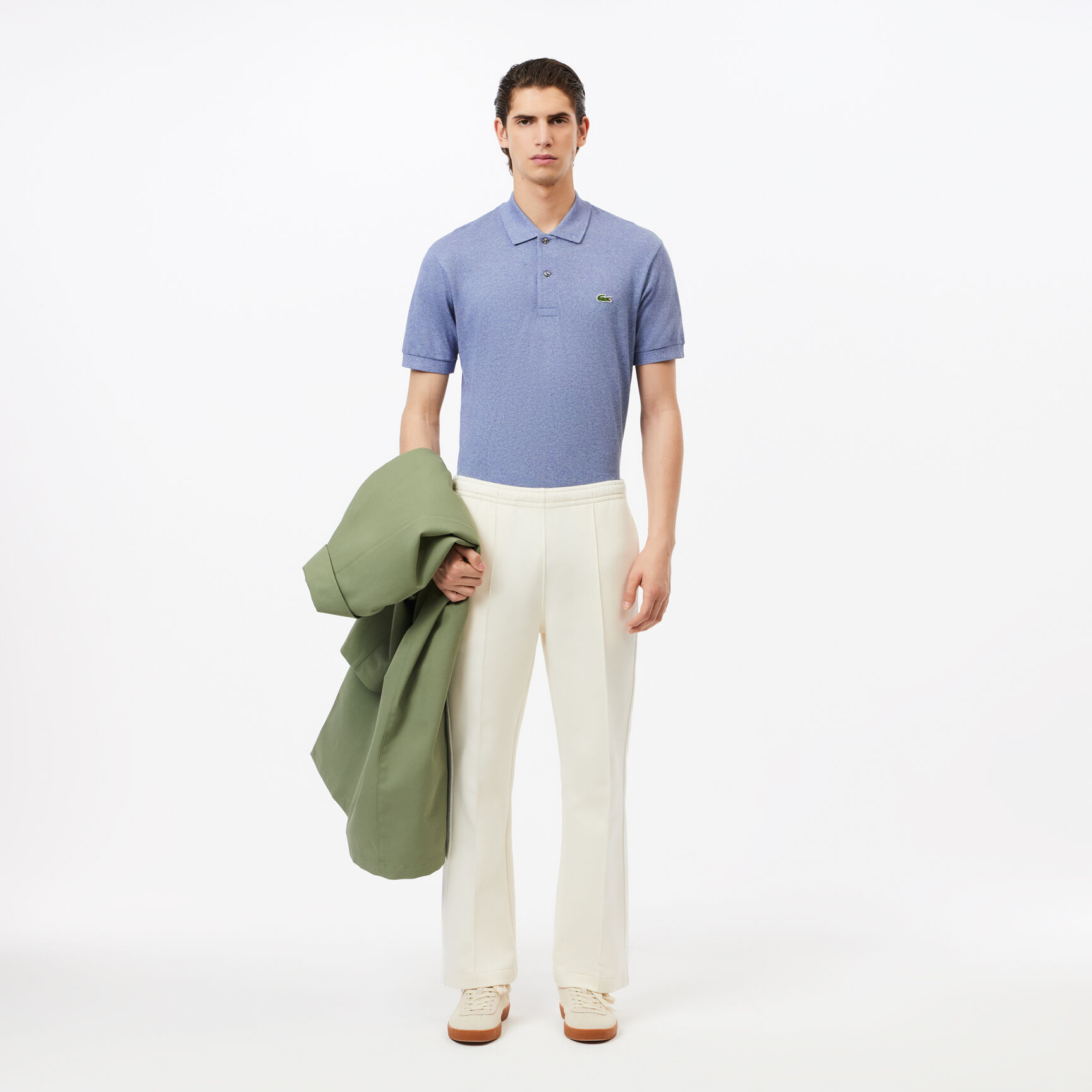 قميص بولو مارل كلاسيكي بمقاس L.12.12 Original L.12.12 Heathered Petit Pique Cotton Polo Shirt - L1264-00-1GF