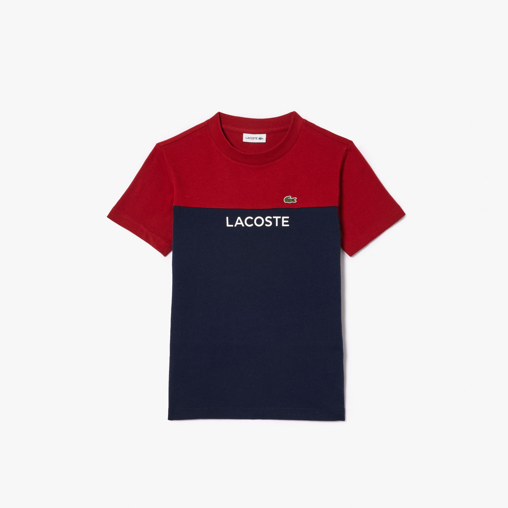 تيشيرت لاكوست مقسم بألوان قطن جيرسيه عضوي للأطفال Kids' Lacoste Colourblock Organic Cotton Jersey T-shirt - TJ5289-00-IQF