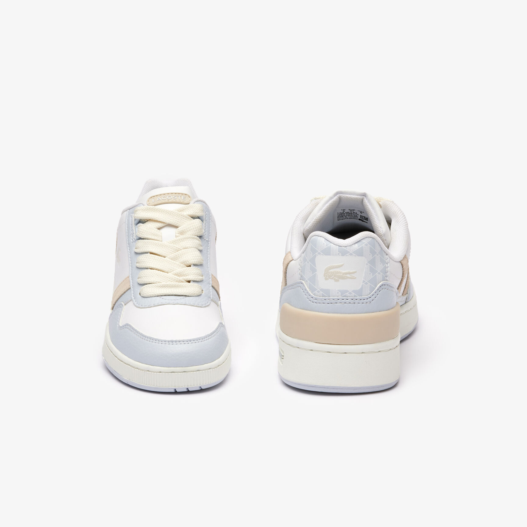 سنيكرز تي كليب جلد مزين بشعار الماركة للنساء Women's T-Clip Leather Monogram Touch Trainers - 46SFA0057-1T5