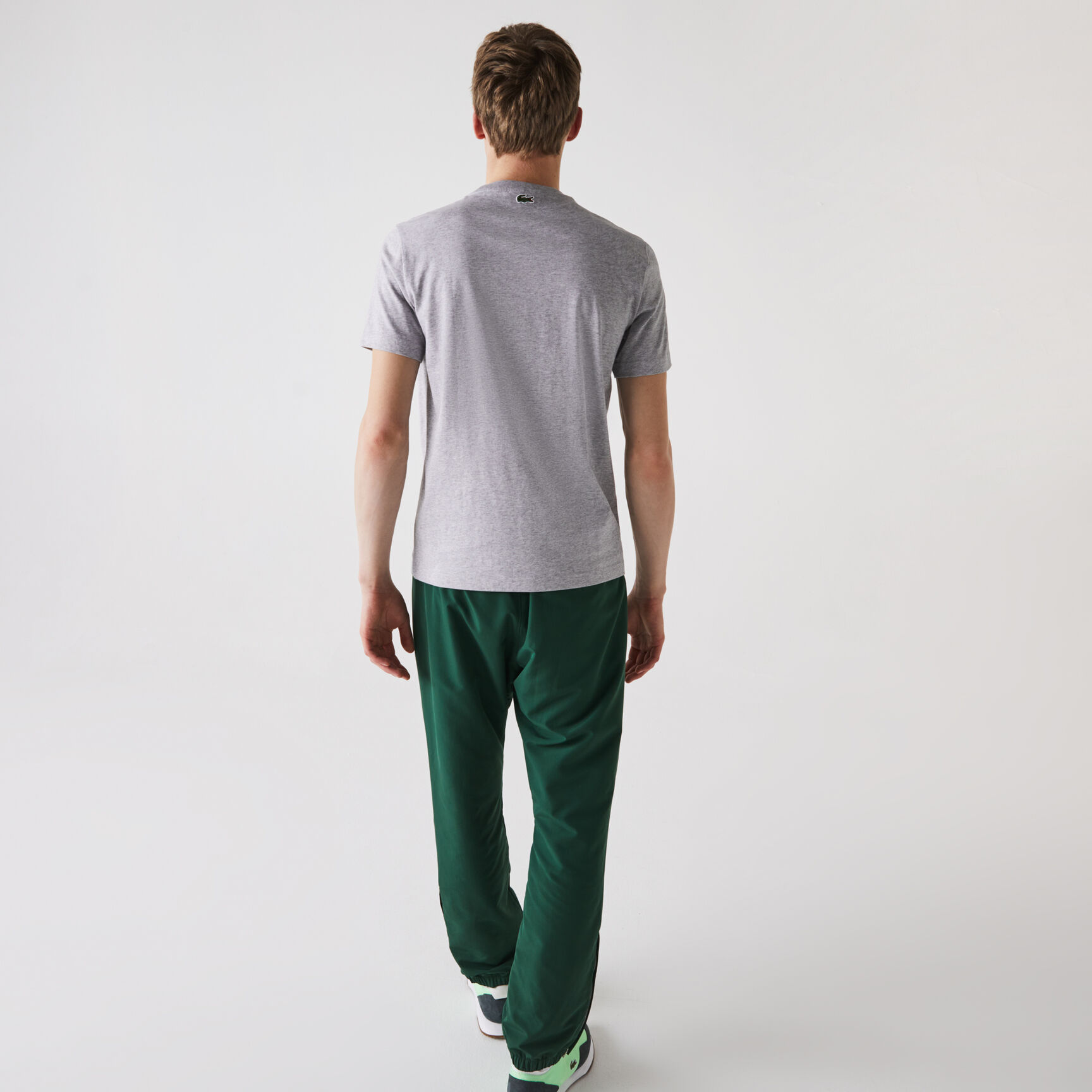 Men&rsquo;s Crew Neck Crackled Logo Print Cotton T-shirt