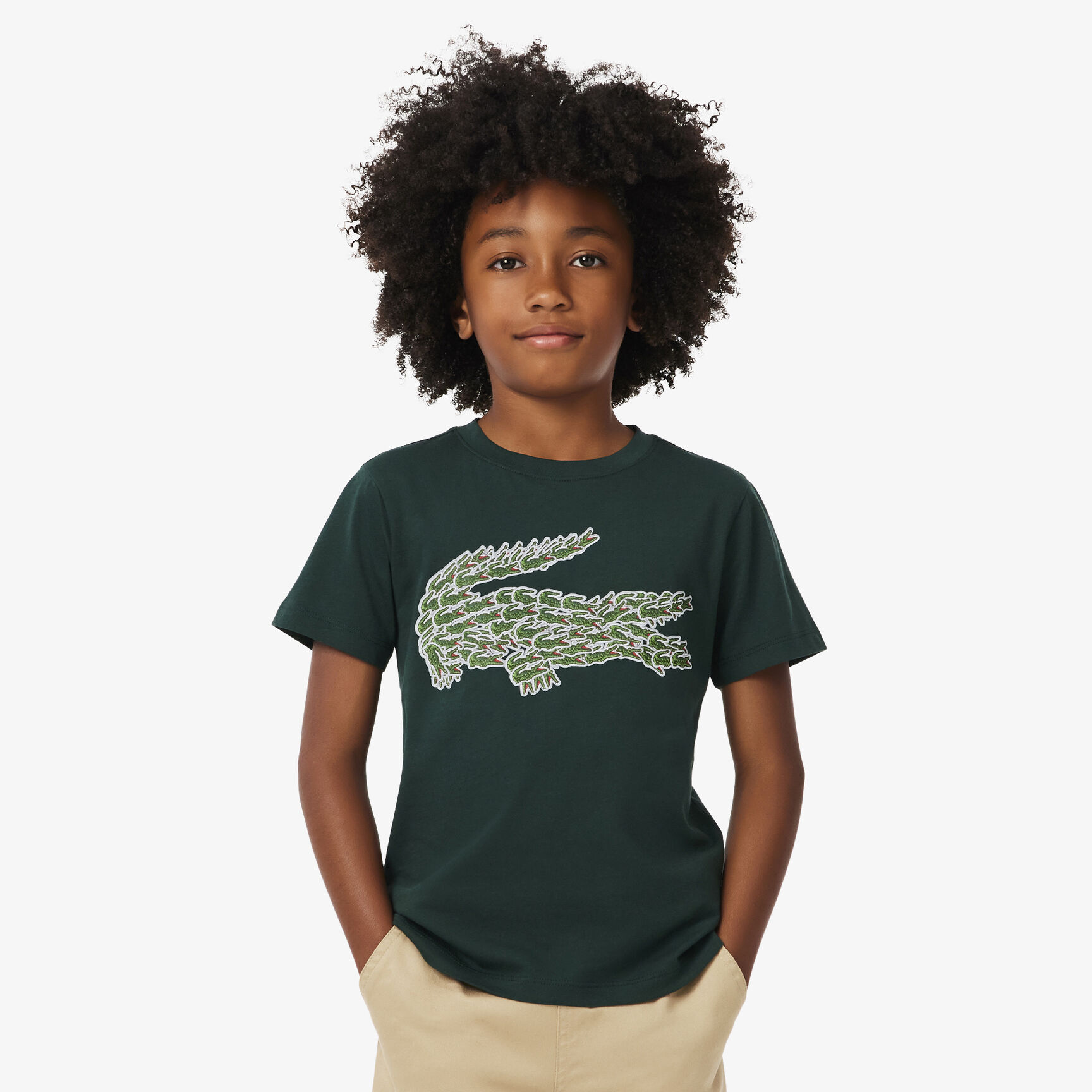 Crocodile Print Cotton T-shirt - TJ0830-00-YZP
