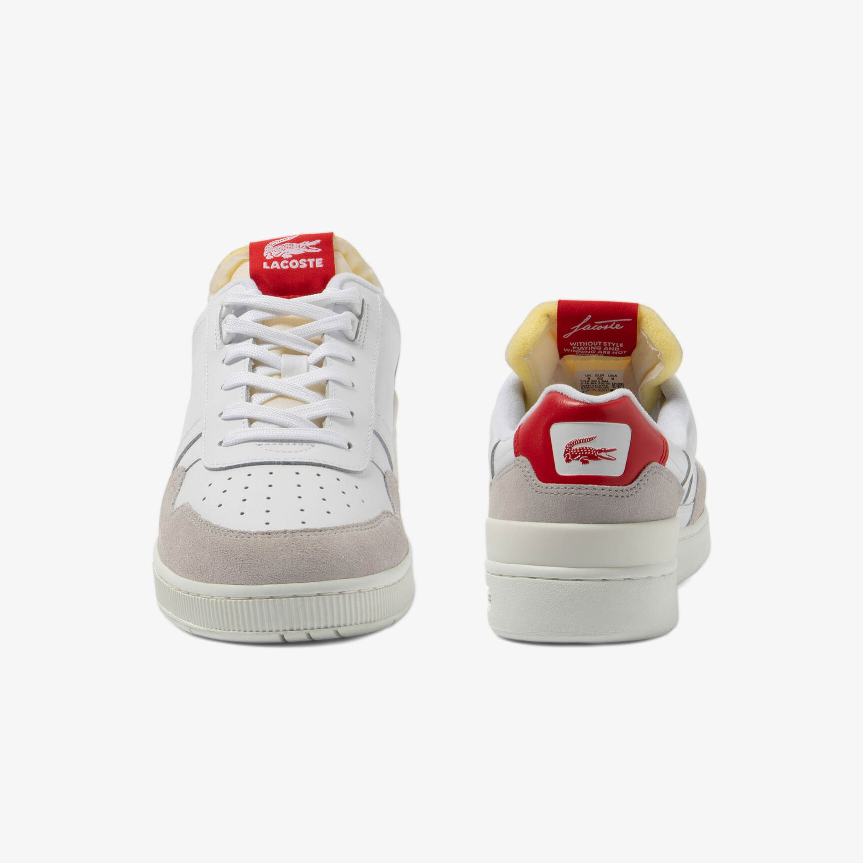 Men's T-Clip Leather Trim Trainers - 46SMA0072-286