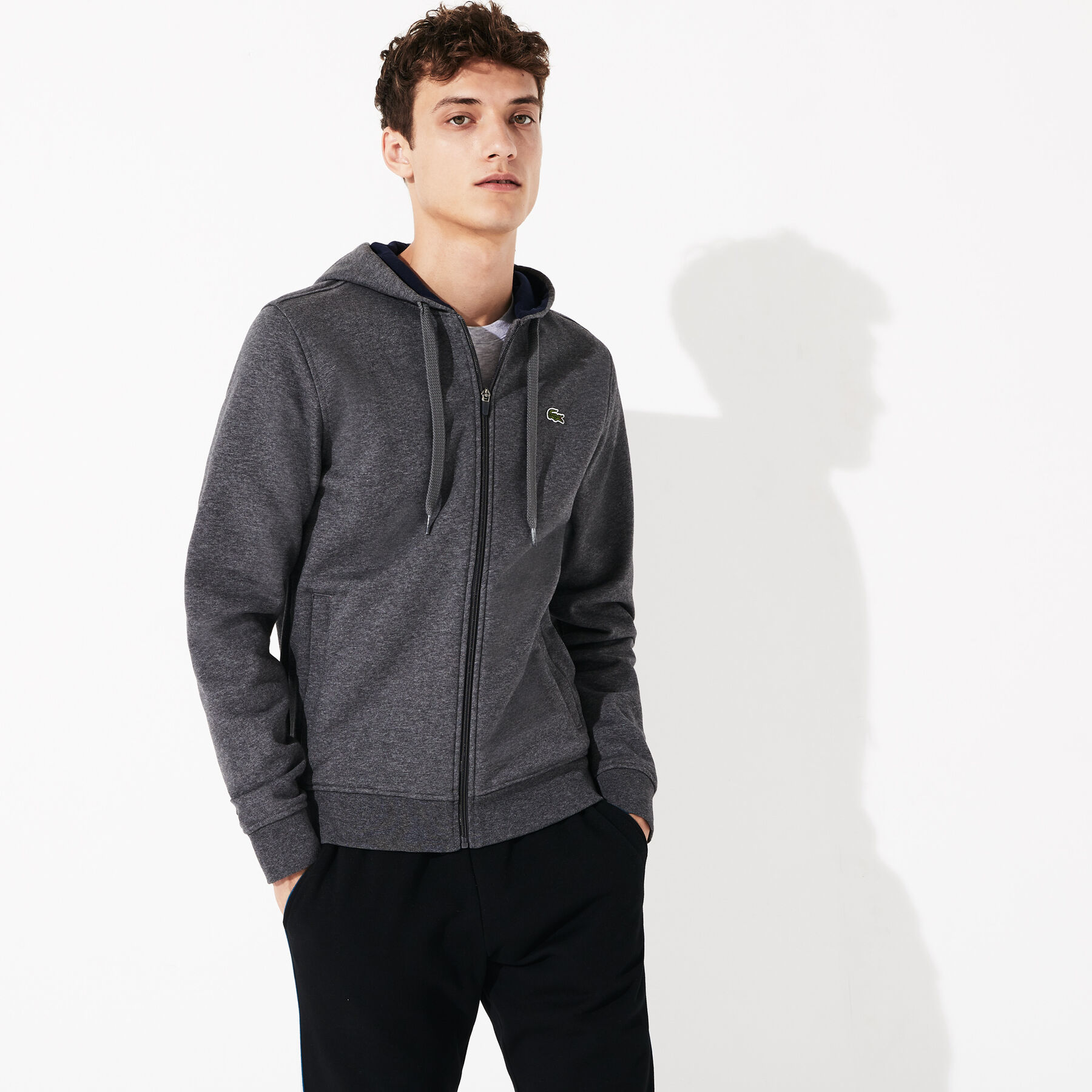 Men's Lacoste SPORT Tennis hooded zippered sweatshirt in fleece men s lacoste sport tennis hooded zippered sweatshirt in fleece