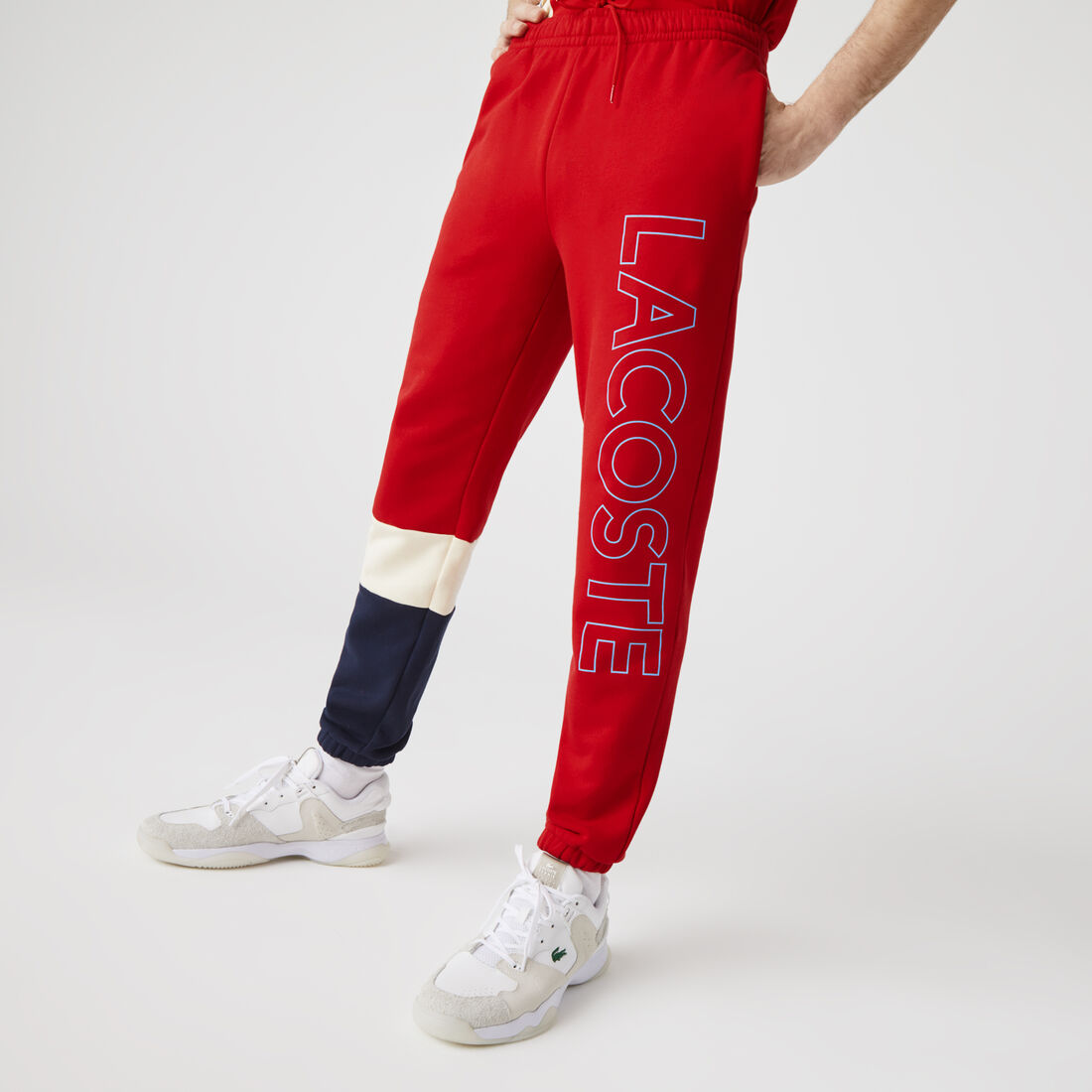 Men's Lettered Colorblock Fleece Tracksuit Pants Men's Lettered Colorblock Fleece Tracksuit Pants