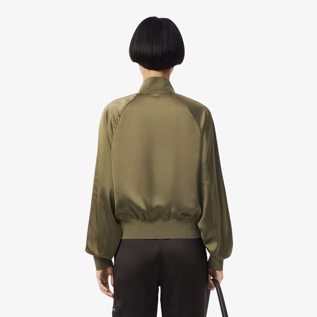 Oversized Embroidered Signature Satin Bomber Jacket Oversized Embroidered Signature Satin Bomber Jacket - CF5318-00-E9F