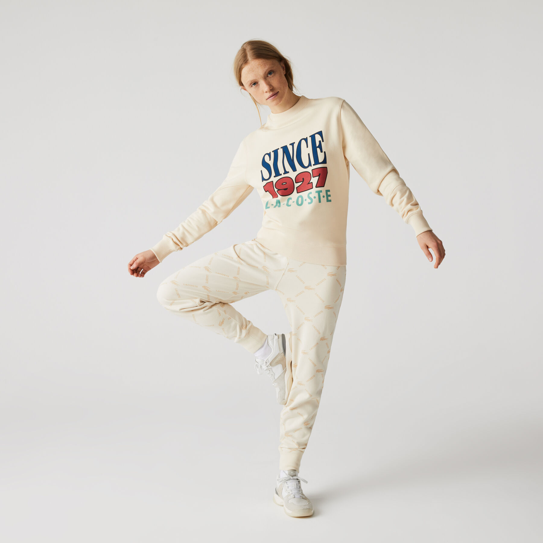 unisex lacoste live print cotton fleece sweatshirt