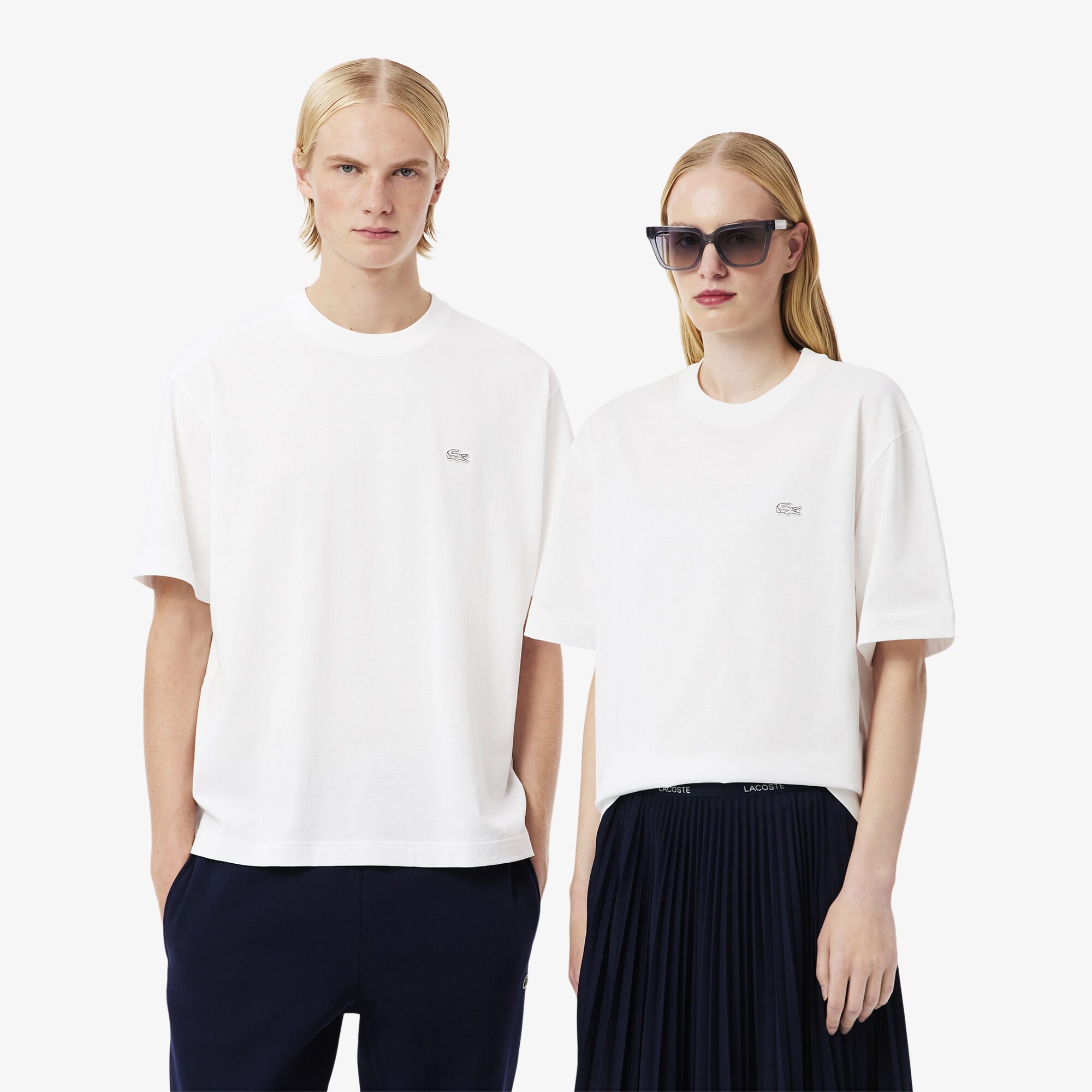 Loose Fit Heavy Jersey T-shirt, White | LACOSTE UAE