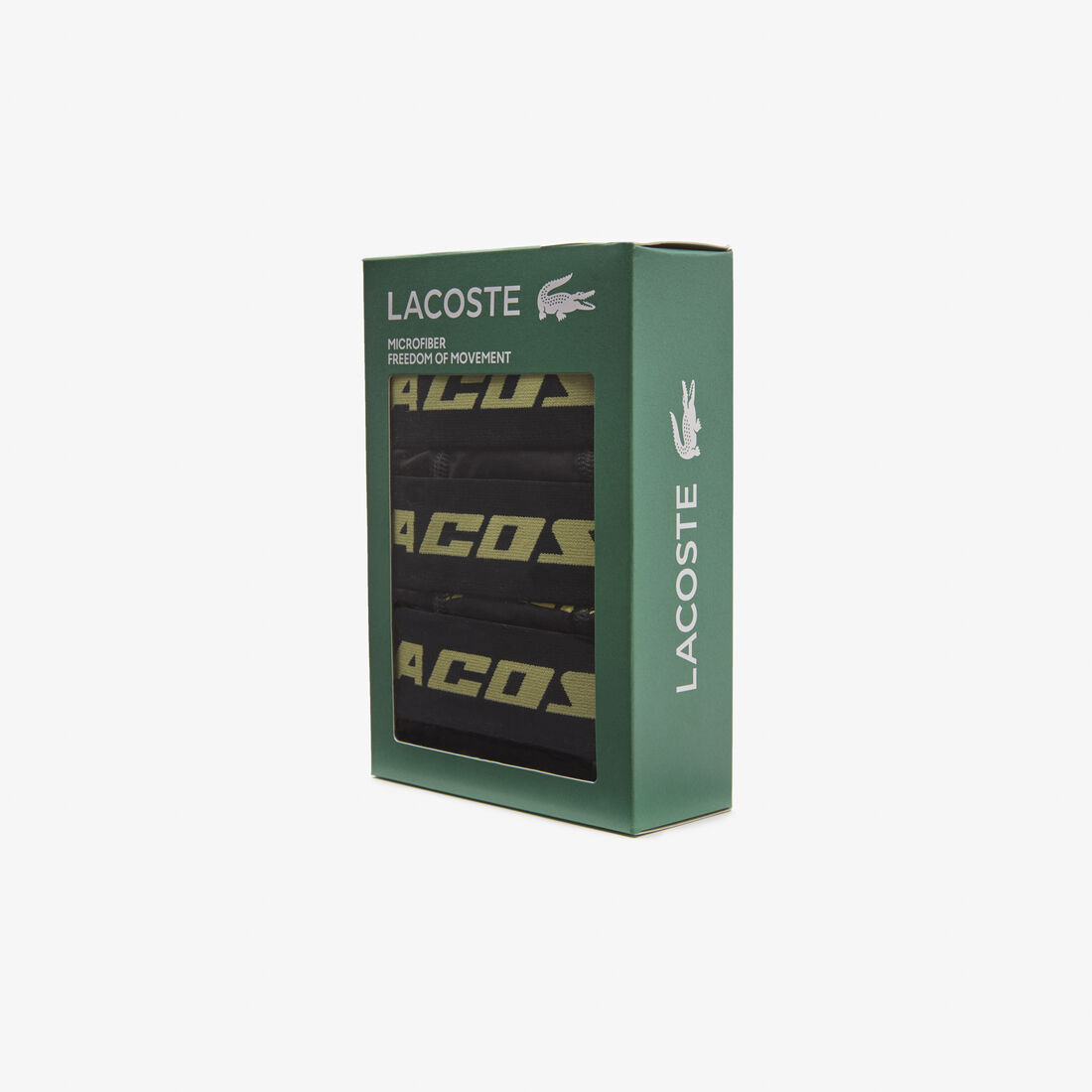 طقم بوكسر من الألياف الدقيقة للرجال، 3 قطع Men's 3-pack Lacoste Microfiber Print Trunks - 5H5916-00-RJI
