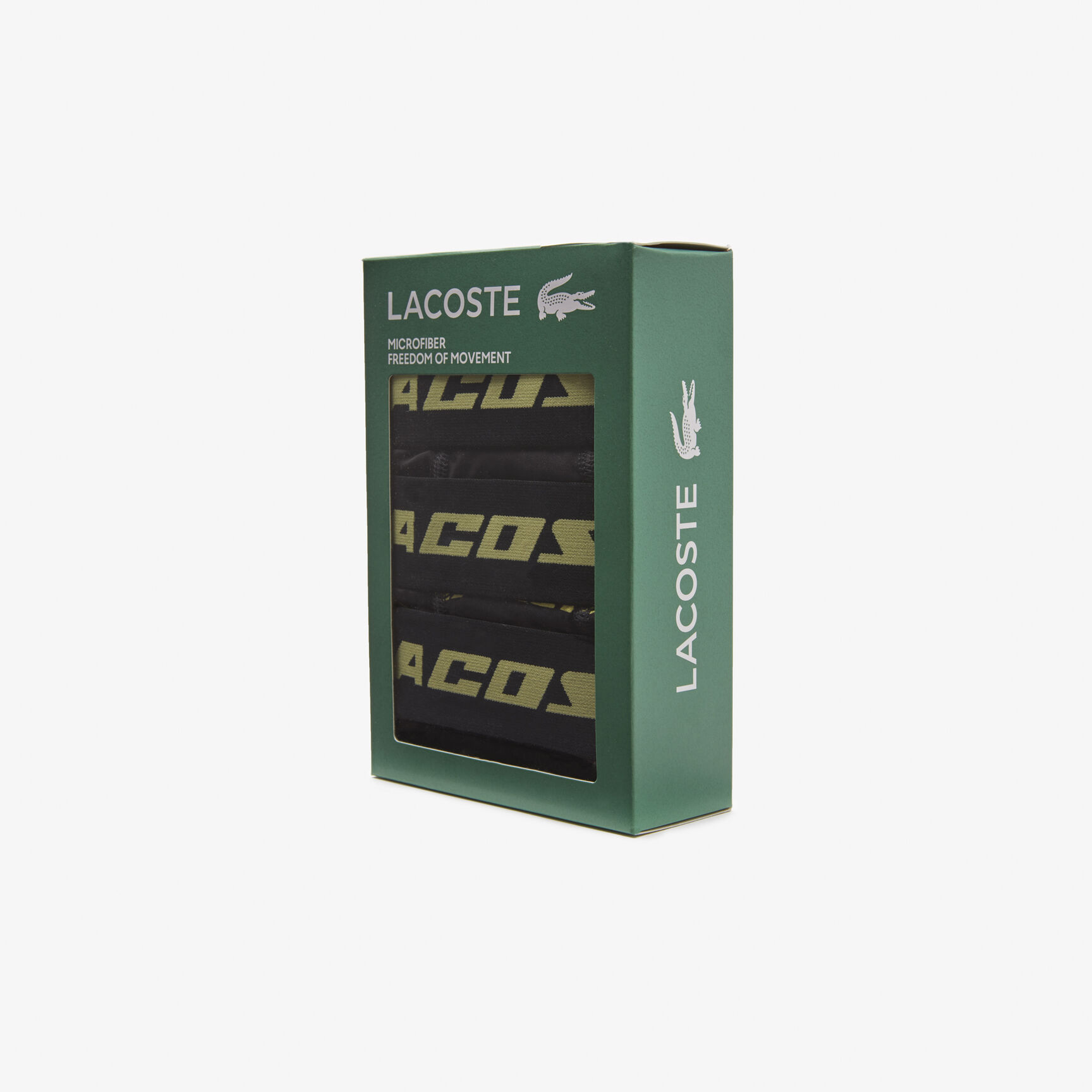 طقم بوكسر من الألياف الدقيقة للرجال، 3 قطع Men's 3-pack Lacoste Microfiber Print Trunks - 5H5916-00-RJI