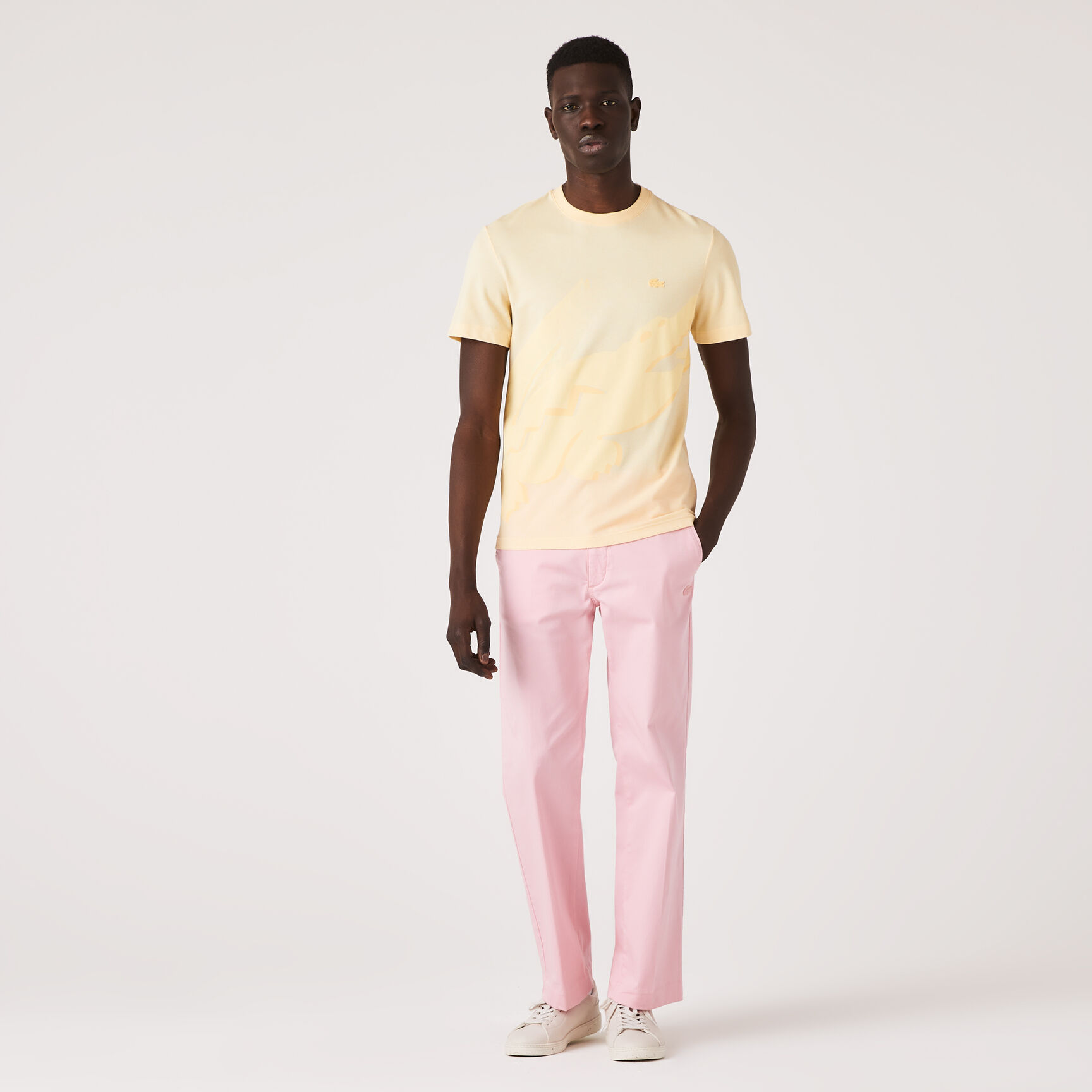 تيشيرت قطن عضوي مطاطي بفتحة رقبة مستديرة وطبعة التمساح للرجال تيشيرت قطن عضوي مطاطي بفتحة رقبة مستديرة وطبعة التمساح للرجال