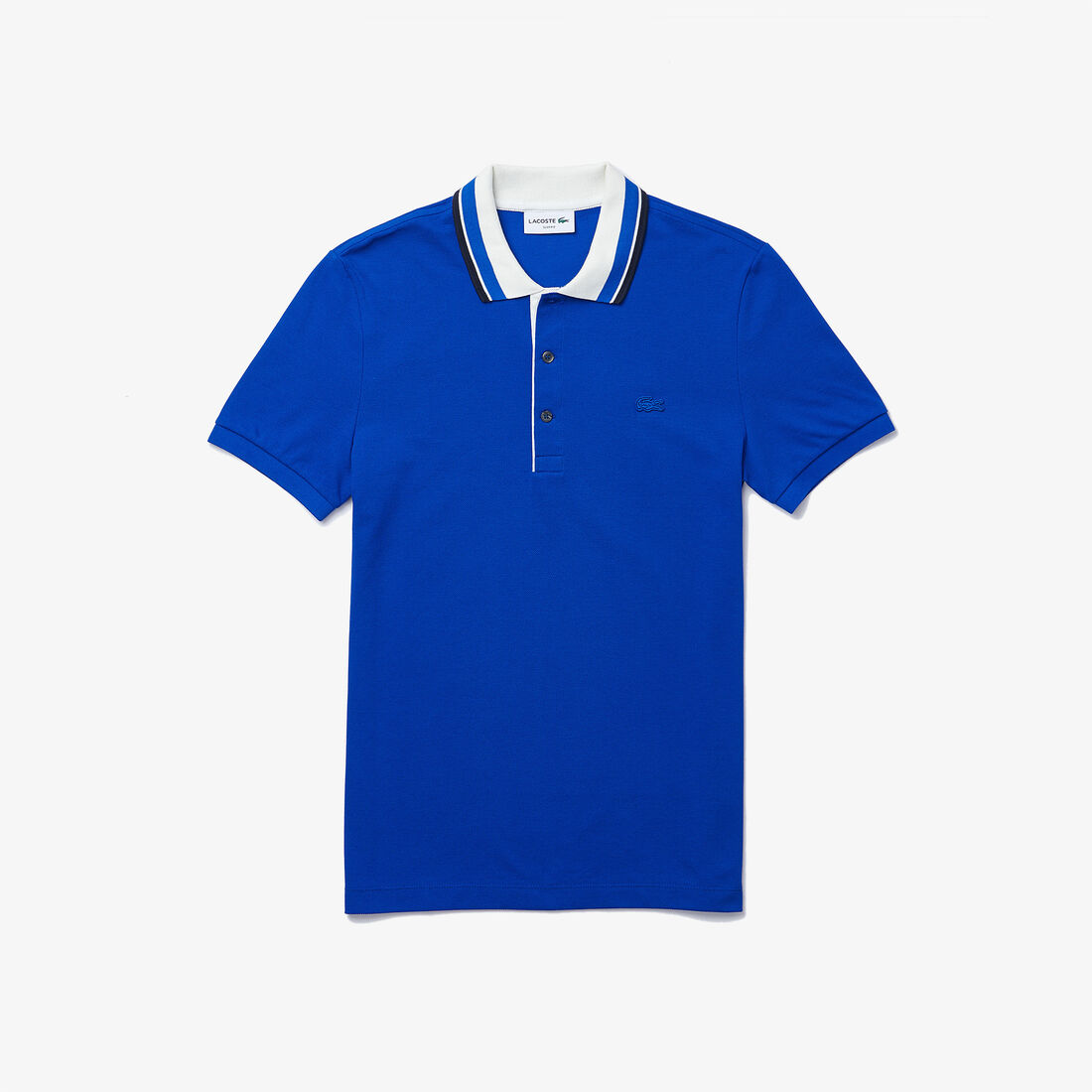 Men’s Lacoste Slim Fit Striped Collar Cotton Piqué Polo Men’s Lacoste Slim Fit Striped Collar Cotton Piqué Polo