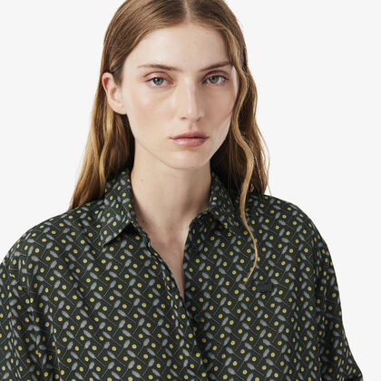 lacoste oversized fluid print shirt