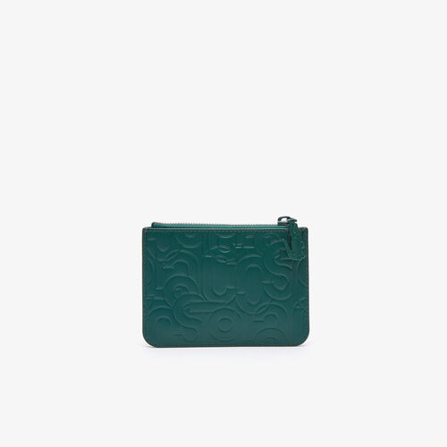 Women’s Lacoste Small Embossed Leather Zip Clutch