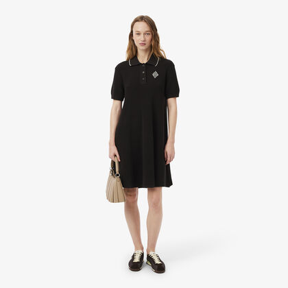 Badge Accent Cotton Polo Dress