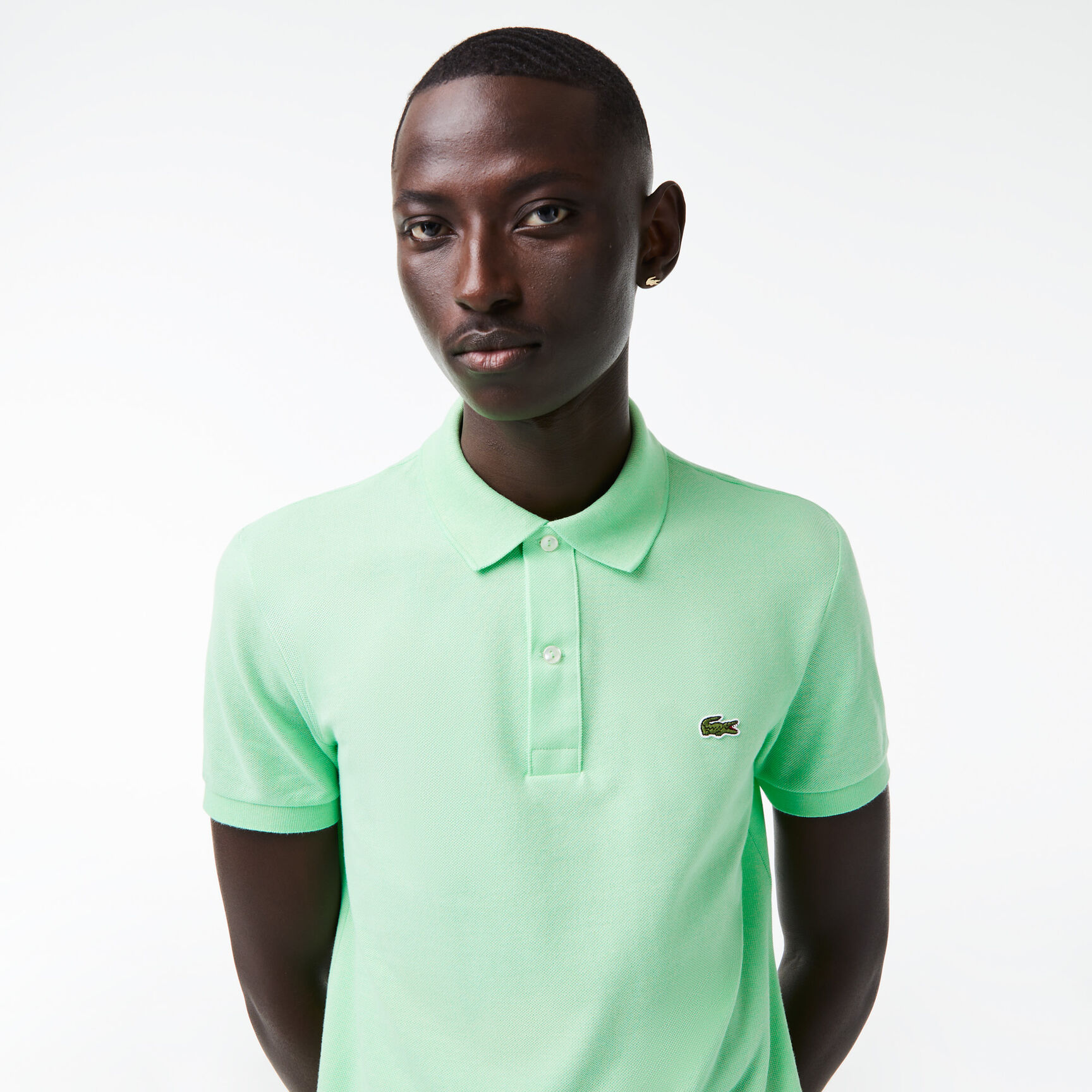 قميص بولو بيكيه بقصة ضيقة L.12.12 Original L.12.12 Slim Fit Petit Pique Cotton Polo Shirt - PH4012-00-0VZ