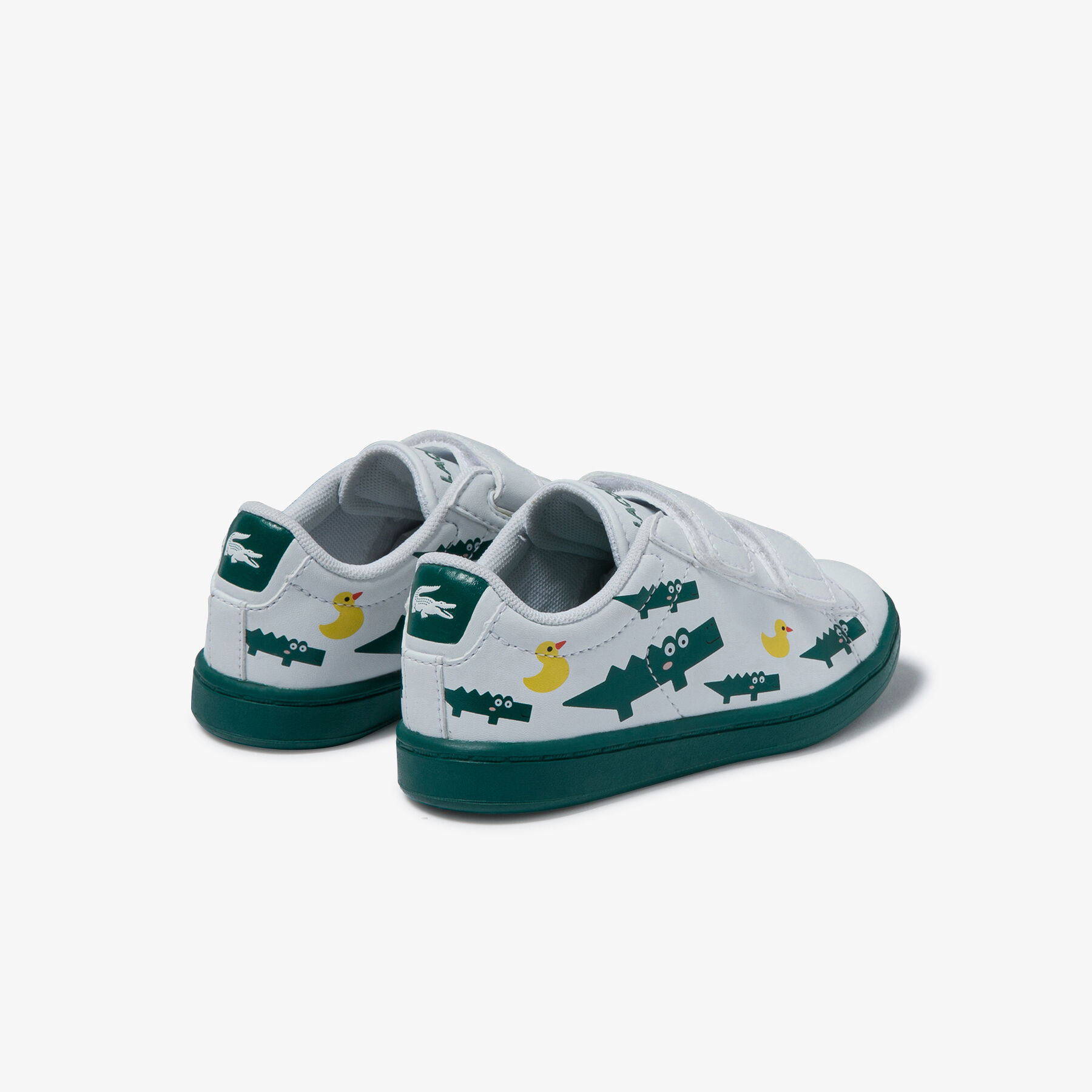 lacoste infants  carnaby evo print synthetic sneakers