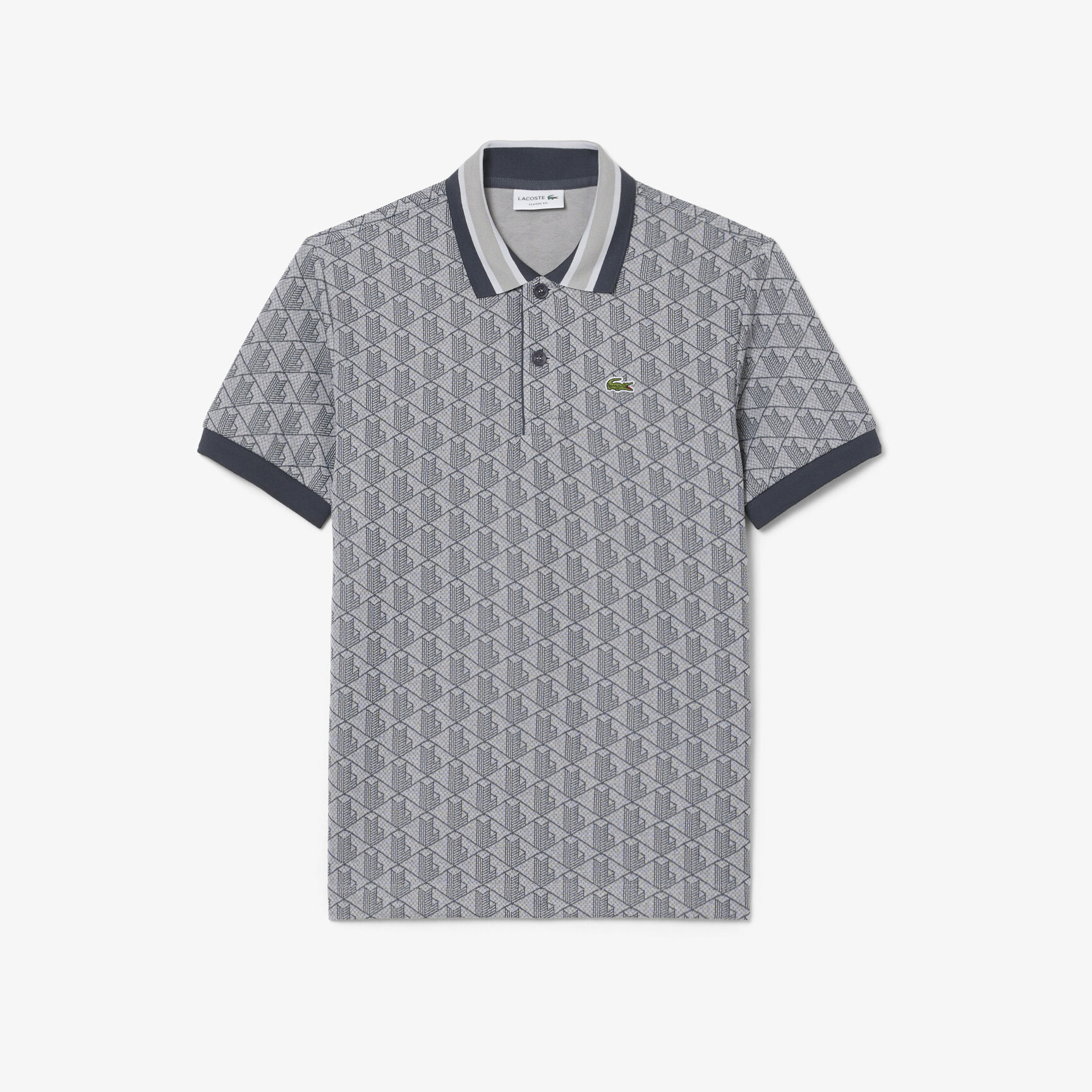 Classic Fit Monogram Jacquard Polo Shirt - DH1417-00-41I