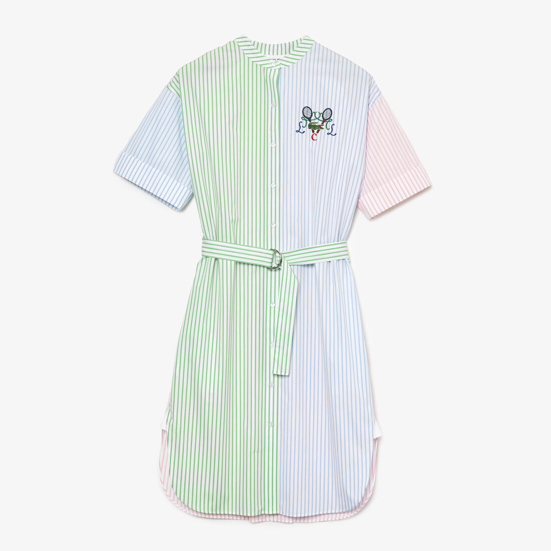 Women's Tennis Embroidery Patchwork Shirt Dress Women's Tennis Embroidery Patchwork Shirt Dress