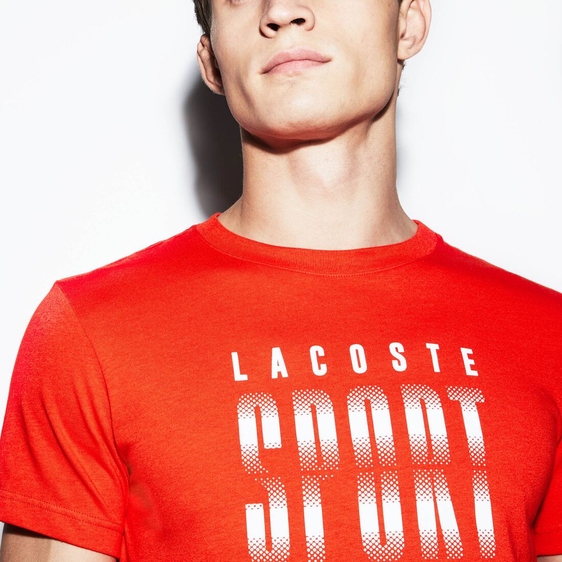 Men's Lacoste SPORT Crew Neck Lettered Tech Jersey Tennis T-shirt Men's Lacoste SPORT Crew Neck Lettered Tech Jersey Tennis T-shirt