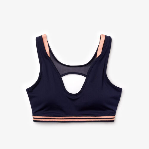 Women’s Lacoste Sport Contrast Accents And Cut-outs Sports Bra