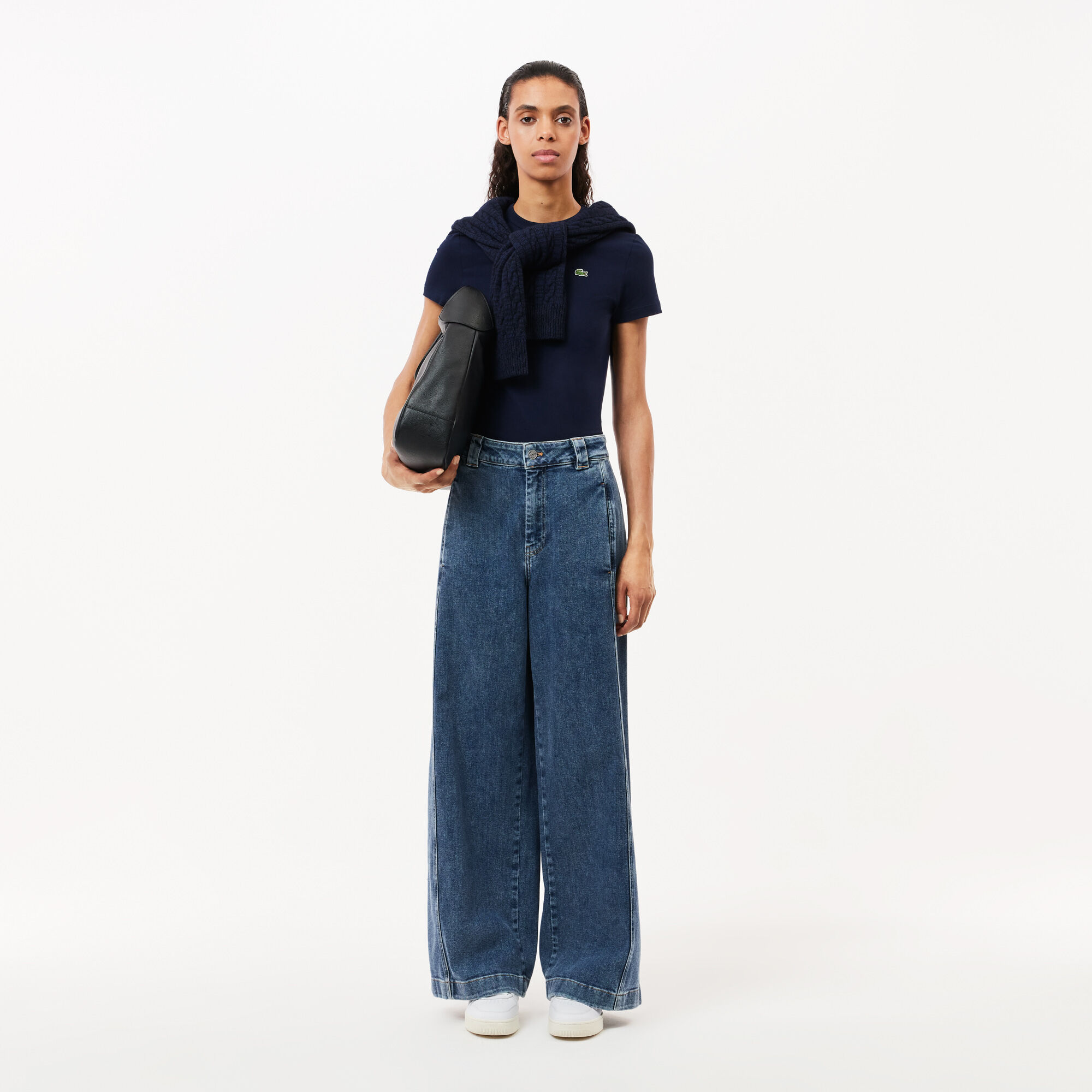 Slim Fit Stretch Jersey T-shirt, Navy Blue | LACOSTE UAE