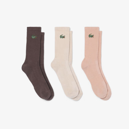 lacoste 3 pack ribbed socks