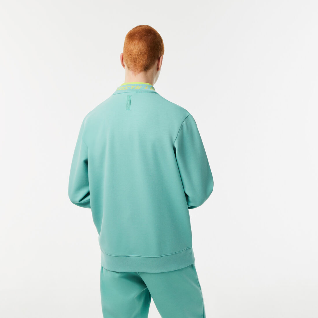 سويت شيرت للجولف من قماش معاد تدويره وبقصّة مريحة للارتداء Men's Lacoste Double Sided Logo Collar Sweatshirt - SH5690-00-3A4