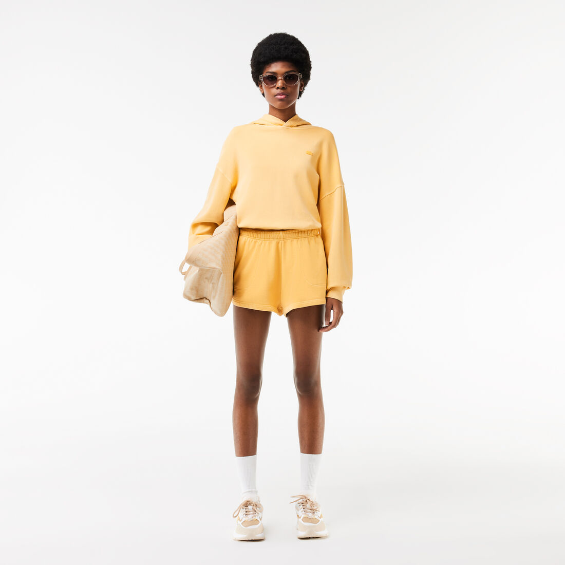 شورت قصير من الصوف القطني المصبوغ طبيعيًا Natural Dyed Short Cotton Fleece Shorts - GF7278-00-IVX