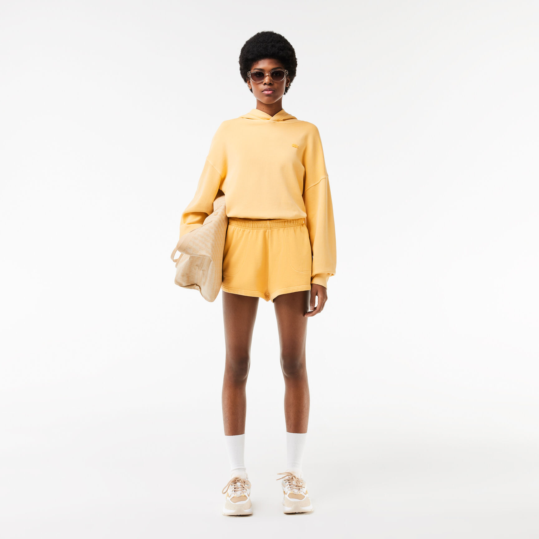 شورت قصير من الصوف القطني المصبوغ طبيعيًا Natural Dyed Short Cotton Fleece Shorts - GF7278-00-IVX