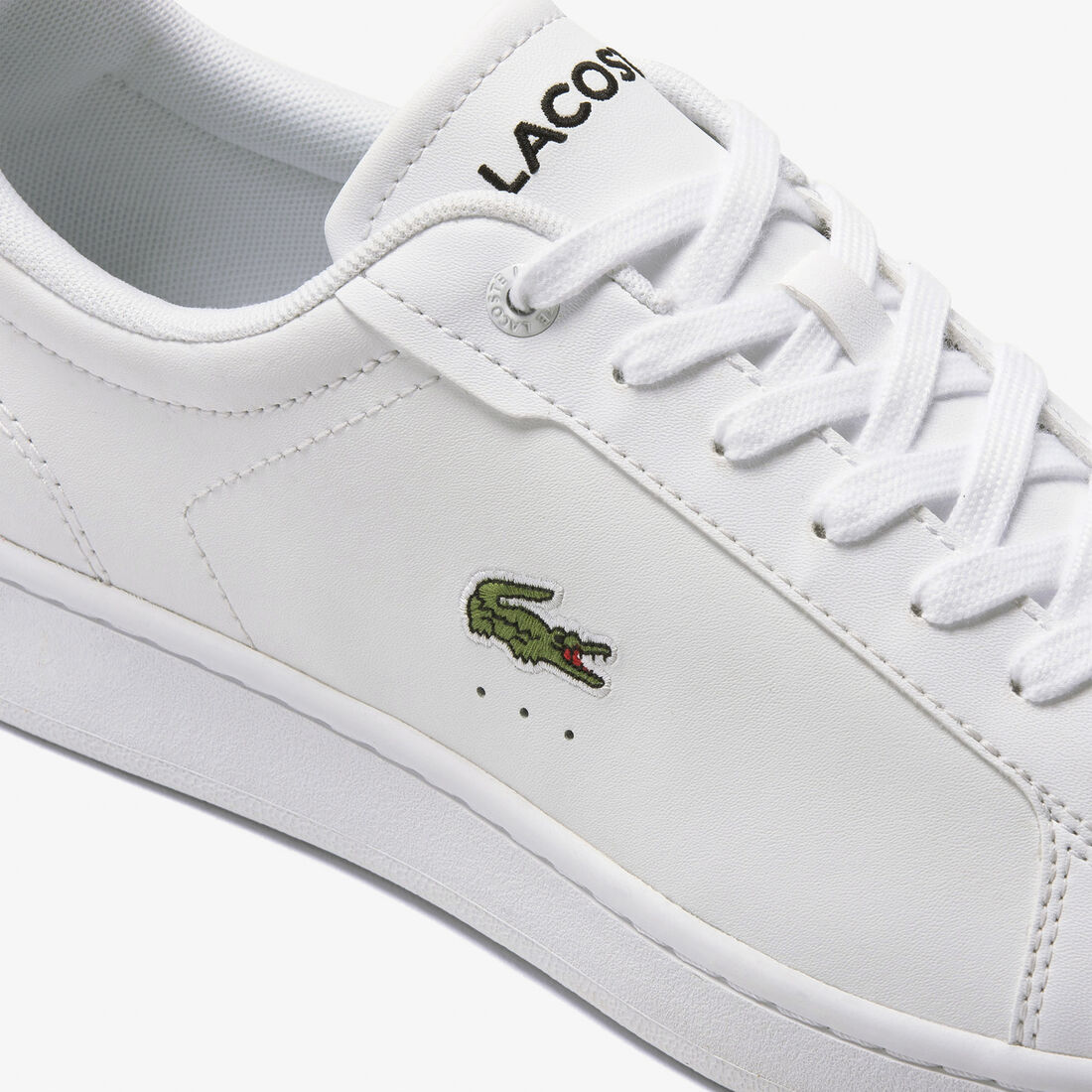 سنيكرز لاكوست كارنابي برو بكعب ملون جلد للرجال Men's Lacoste Carnaby Pro Leather Heel Pop Trainers - 45SMA0111-147