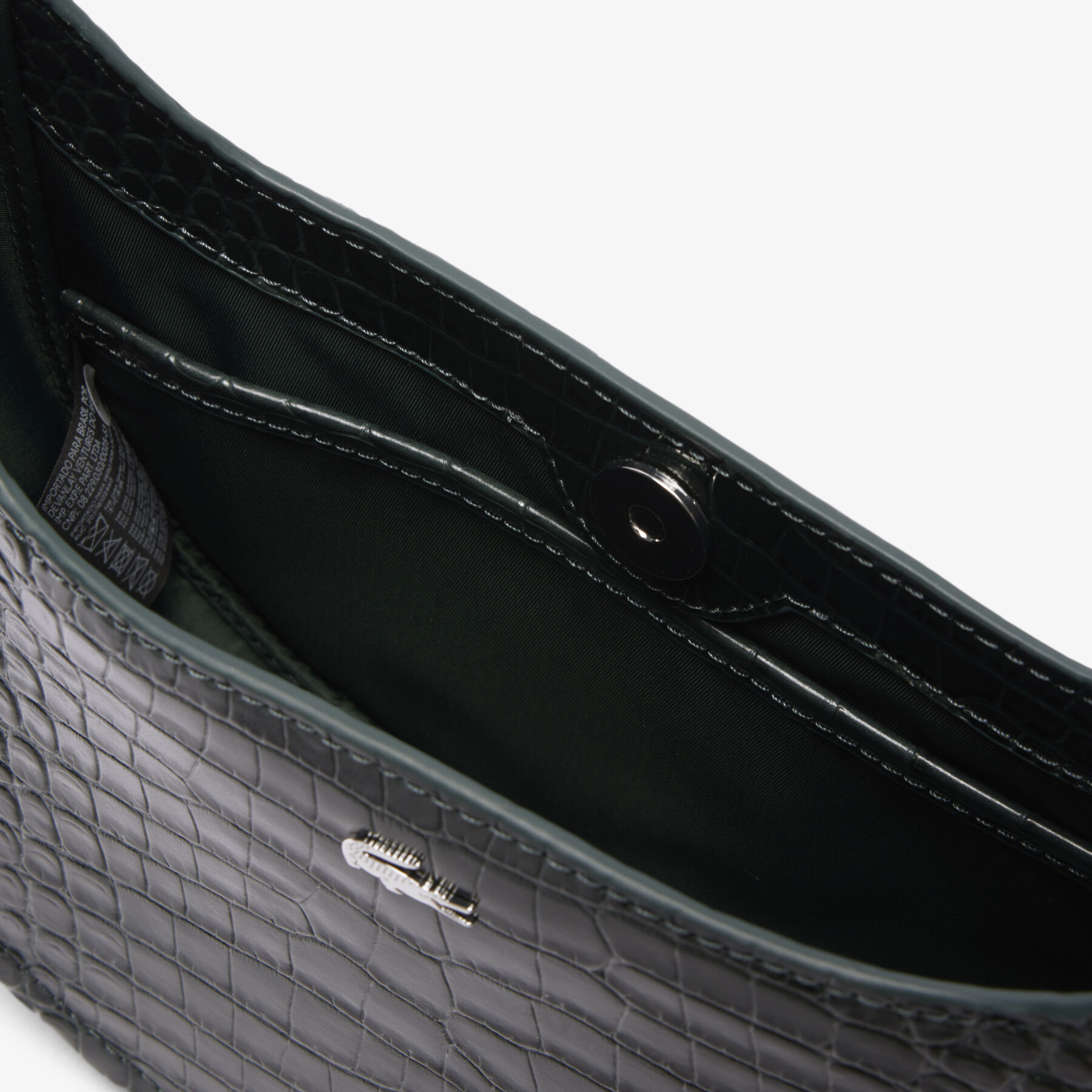 Small Chantaco Embossed Leather Half Moon Bag lacoste small chantaco embossed leather half moon bag