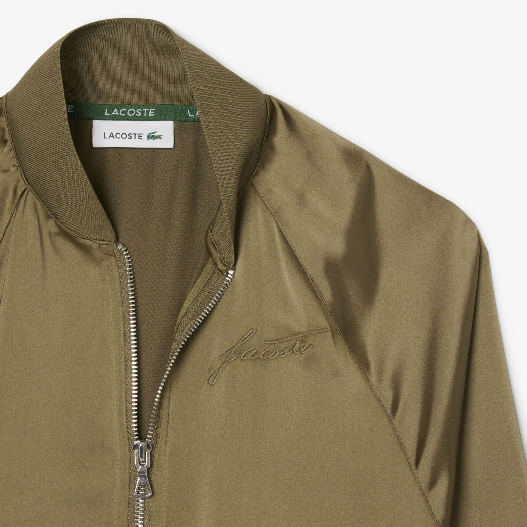 Oversized Embroidered Signature Satin Bomber Jacket - CF5318-00-E9F